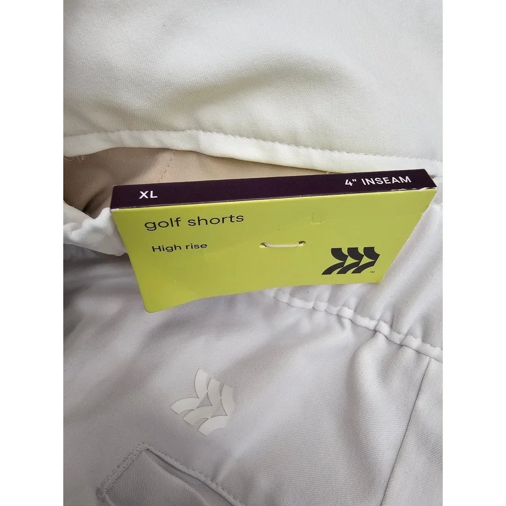 All in Motion Womens High Rise Golf Shorts White Woven Athletic Size XL